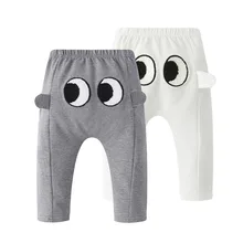 Повседневная одежда для малышей; осенняя одежда для маленьких мальчиков и девочек; длинные Хлопковые Штаны-шаровары с рисунком Больших Глаз; брюки