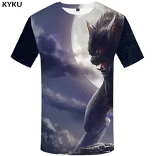 KYKU Wolf T shirt Women Beauty Plus Size Sexy Tshirt Jungle Tops