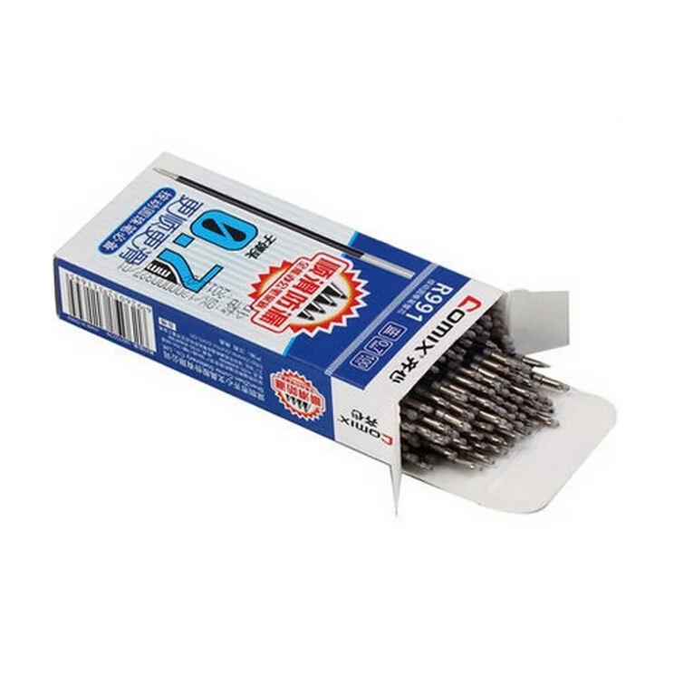 

100pcs/lot premium 0.7mm ballpoint pen refill suitable for retractable pen blue ink high quality excellent writing Comix R991