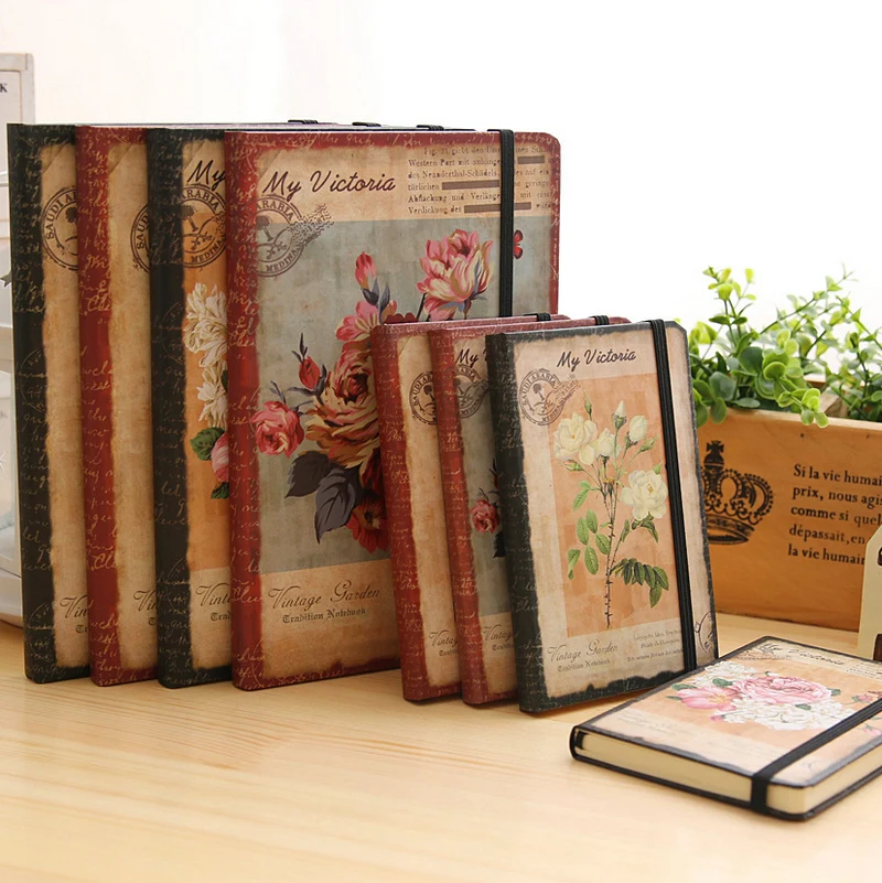 

2019 Creative Dream Flower Diary Book School Notebook Vintage European Student Planner Line Page Gift Stationery Hard Notepad