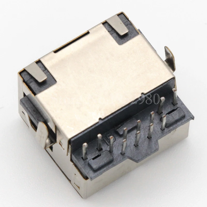 10 шт./лот RJ45 экранированный сетевой разъем медный корпус Ethernet со светодиодным SMD