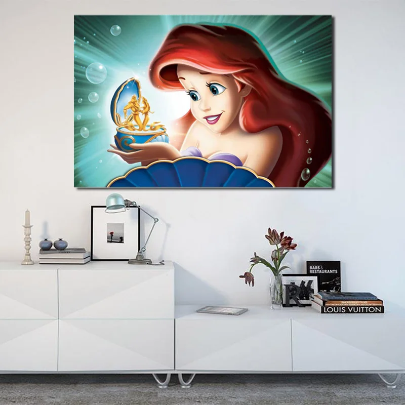 Home Decor Living Room Art Wall Little Mermaid Oil Painting Printed On Canvas