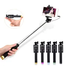 Роскошные Проводной Селфи рукоять телескопическая Монопод Сложите Автопортрет Держатель селфи палка для андроид для iPhone 5S 6 OnePlus 3 Huawei P8 lite Xiaomi андроид палка для селфи