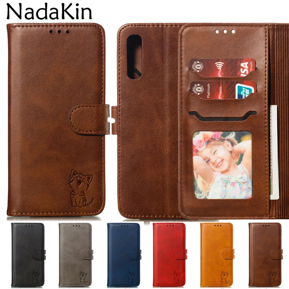 

Happy Cat Texture Flip Book Phone Shell Case for Samsung Galaxy A10 A20 A30 A40 A50 A60 A70 M10 M20 M30 Leather Wallet Cover
