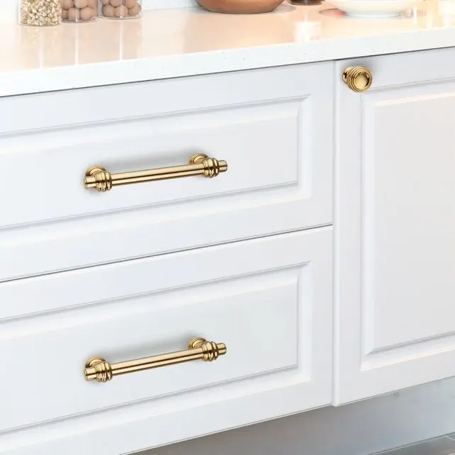 3 75 5 6 Polished Gold Dresser Handles Drawer Pull Polished Gold Dresser Handles