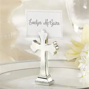 

15PCS Sacrament Cross Place Card/Photo Holder Religion Party Table Decorations Name Holders Favor
