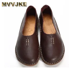 MVVJKE/ручная работа; женская обувь на плоской подошве; Коллекция года; повседневная женская обувь без застежки из натуральной кожи на плоской подошве; нескользящая резиновая подошва
