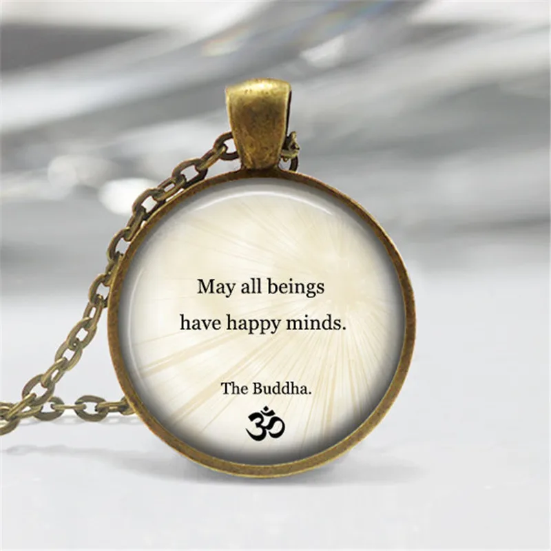 Buddhist Inspirational Quote Necklace Motivational Wisdom Pendant Yoga Jewelry Buddha Necklace OM jewelry accessories for women|accessories for women|accessories forquote necklace - AliExpress