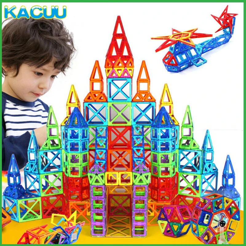 

New 61-99PCS Size Big Magnetic Designer Constructor Magnetic Blocks Educational Building Blocks Designer Toys For Children Gift