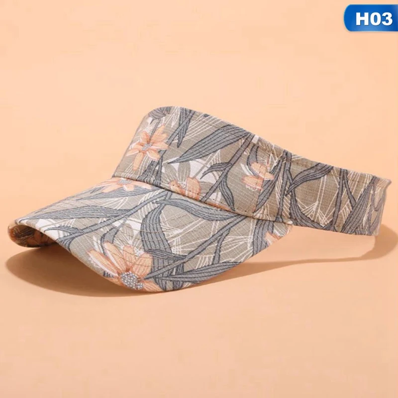 Женские шляпы от солнца Летняя Пляжная Шапка Кепка с козырьком для девочек цветочные спортивные шапки теннисная Кепка Открытый Пустой Топ Кепка шляпа