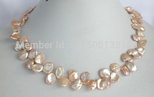 

xd j006 Butterfly shine 13mm pink reborn keshi pearls necklace