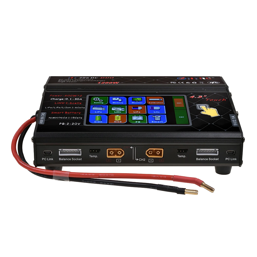Балансирующее зарядное устройство HTRC HT306 DC DUO 600 Вт * 2 30 А двойной ЖК дисплей