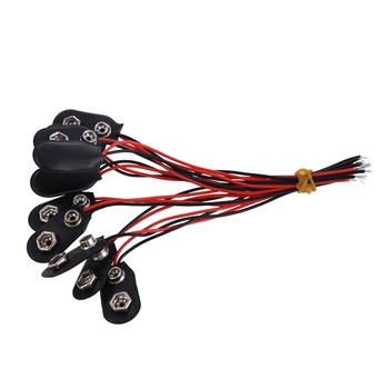 

Hight Quality DIY Electrical Accessories 10 Pcs Black Faux Leather Shell T Type Wired 9V Battery Snap Clip Connector Terminals