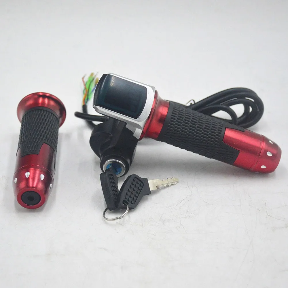 Sale 24V 36V 48V ebike throttle accelerator with LCD battery display Indicator/ON-OFF Key Lock for electric bike/bicycle/scooter 2