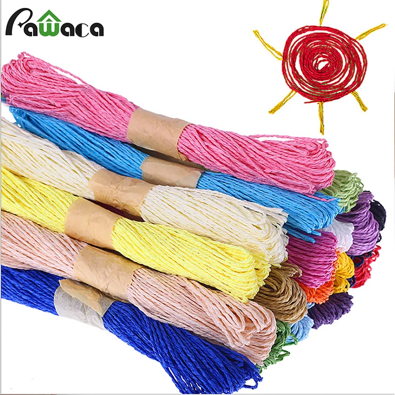 

12pcs 30M DIY Twisted Paper Raffia Craft Gift Wrapping Rope Thread Scrapbooks Invitation Flower Home Decor Wedding Party Supply