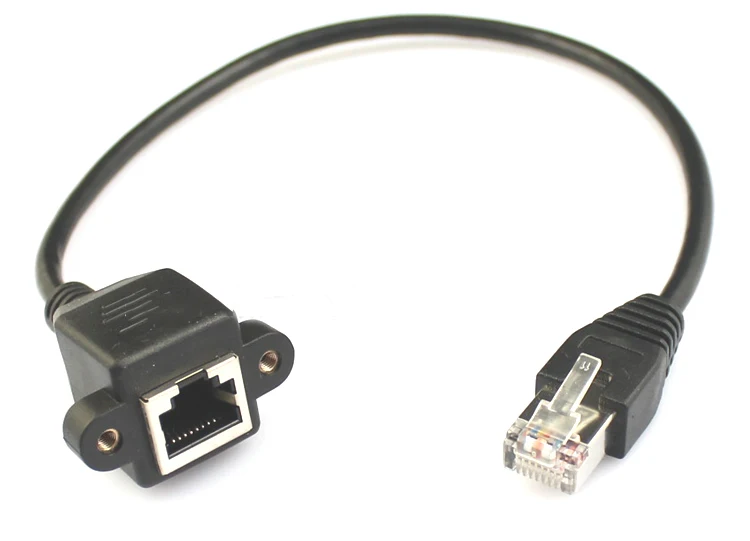 60cm Rj45 Male to Female Screw panel mount LAN Network