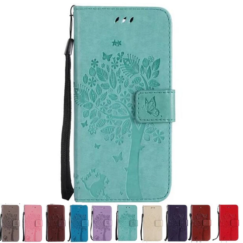 

For Moto G7 Plus Case Moto G7 Leather Case 3D Cute Cat Tree Patterns Flip Case For Moto G7 Plus G 7 Play Power G7Power G7Plus