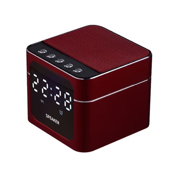 

Aluminum Alloy LED Alarm Clock with Wireless Bluetooth Speaker Support TF Card AUX Input Music Player for Smart Phone