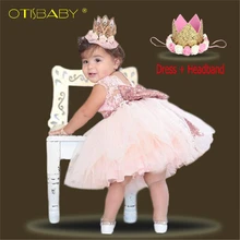 Одежда принцессы для девочек, платье с бантом без рукавов для 1 года, праздничный костюм для малышей на день рождения, летнее платье для мероприятий, vestidos infant