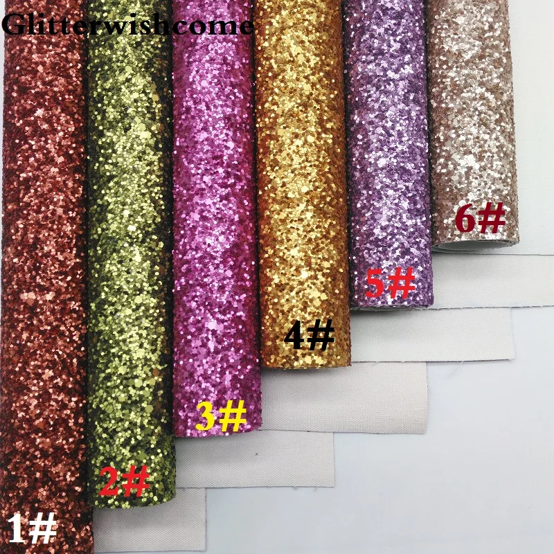 Glitterwishcome 21X29 см A4 Размеры синтетическая кожа, матовый с эффектом блестящей кожи, кожа тканевый Виниловый фон для банты, GM041A