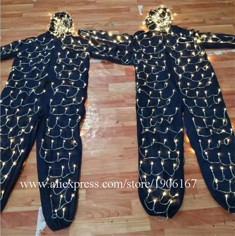 Colorful led luminous robot suit stage perfromance costume02