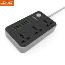 LDNIO SC3604 Smart 6USB зарядное устройство адаптер зарядное устройство 5 В 3.4A заземление удлинитель Разъем питания ЕС/Великобритания штекер 17 Вт