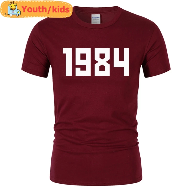 

Youth Kids the Russian year of 1984 Designs woT-shirts Casual white T shirts brand Clothing T shirt 100% Cotton tops Tees