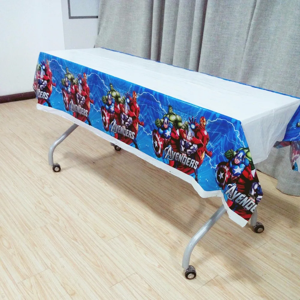 

108cm*180cm Avengers Party Decorations Superhero Party Supplies Tablecloth For Kids Birthday Festival Disposable tablecloth set