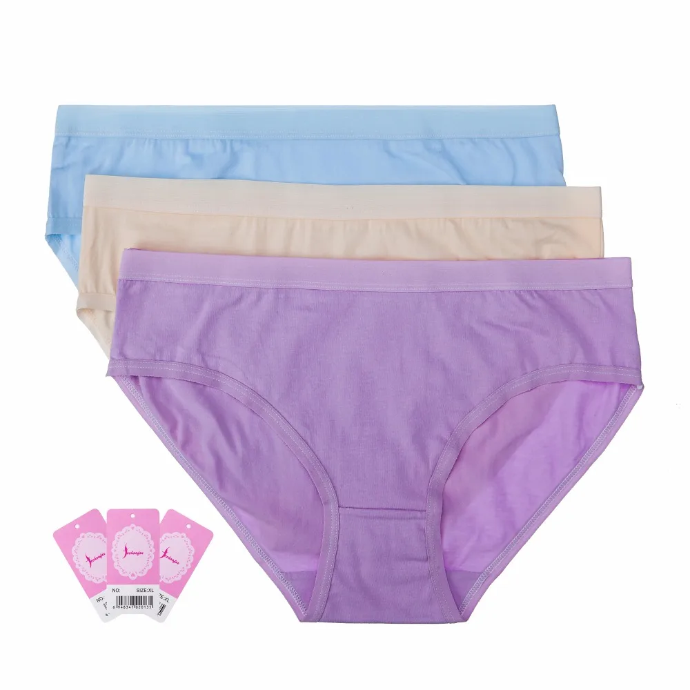Buy Feehoofox 3 pieces/lot Cotton Panties Plus Size M