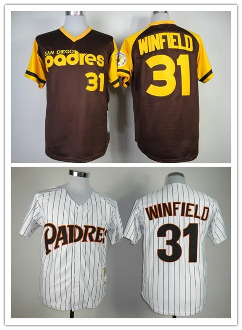 San Diego Padres Jersey #31 Dave Winfield Baseball jersey White Khaki The  embroidery Size M-3XL Free shipping - AliExpress