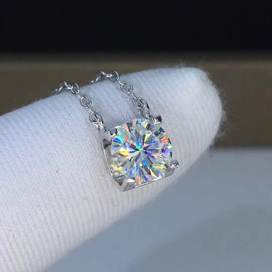 Круглые серебряные подвески из муассанита с изображением стихов еврей 1ct D VVS Роскошные подвески из муассанита Weding для женщин