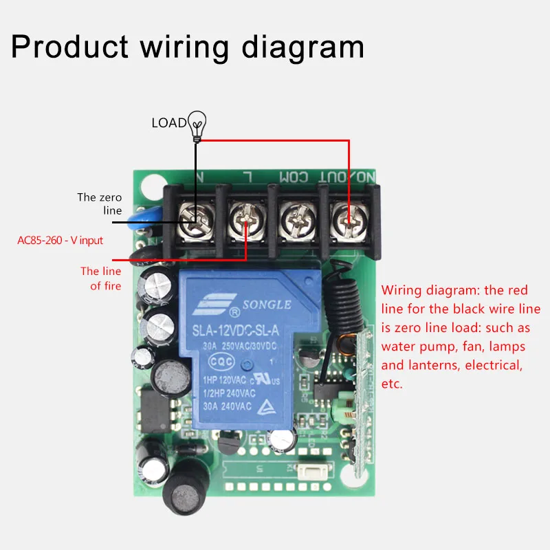 433Mhz Universal Wireless Remote Control Switch AC 220v 110V 120V 2CH Relay Receiver Module and 1pcs RF 433 Mhz Remote Controls