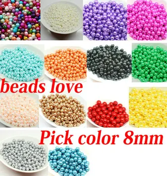 

Pick 14 color 8mm ABS Imitation Pearl beads Round Beads 300pcs/lot Free shipping (w02764)