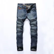 Лидер продаж Модные для мужчин мужские брендовые джинсы бренд прямой крой рваные джинсы итальянский дизайнер хлопок проблемных мужские джинсы 29-40
