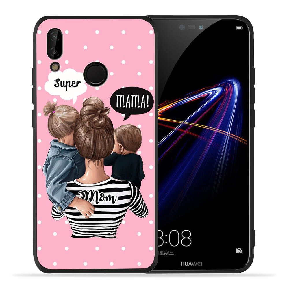 Модный Роскошный чехол для телефона с изображением супермамы, папы, девочки и мальчика, чехол для Huawei Honor 10 Lite 9 Lite 10 9 8 8x 8c 8 Lite, чехол Etui
