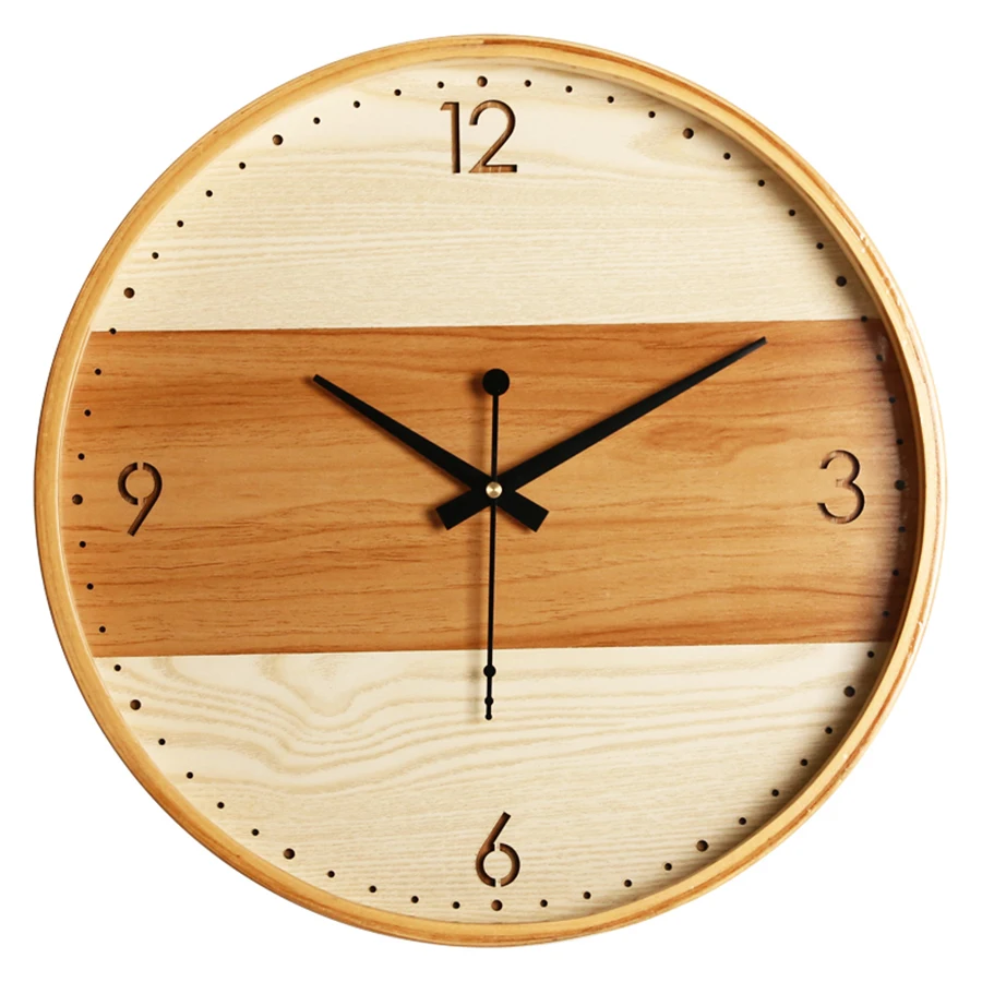 

16 Inch Large Modern Wall Clock Wooden Kitchens Gift Ideas Wall Watches Bathroom Clock Relojes De Pared Farmhouse Decor Clocks