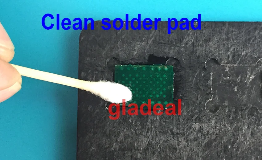 Clean solder pad