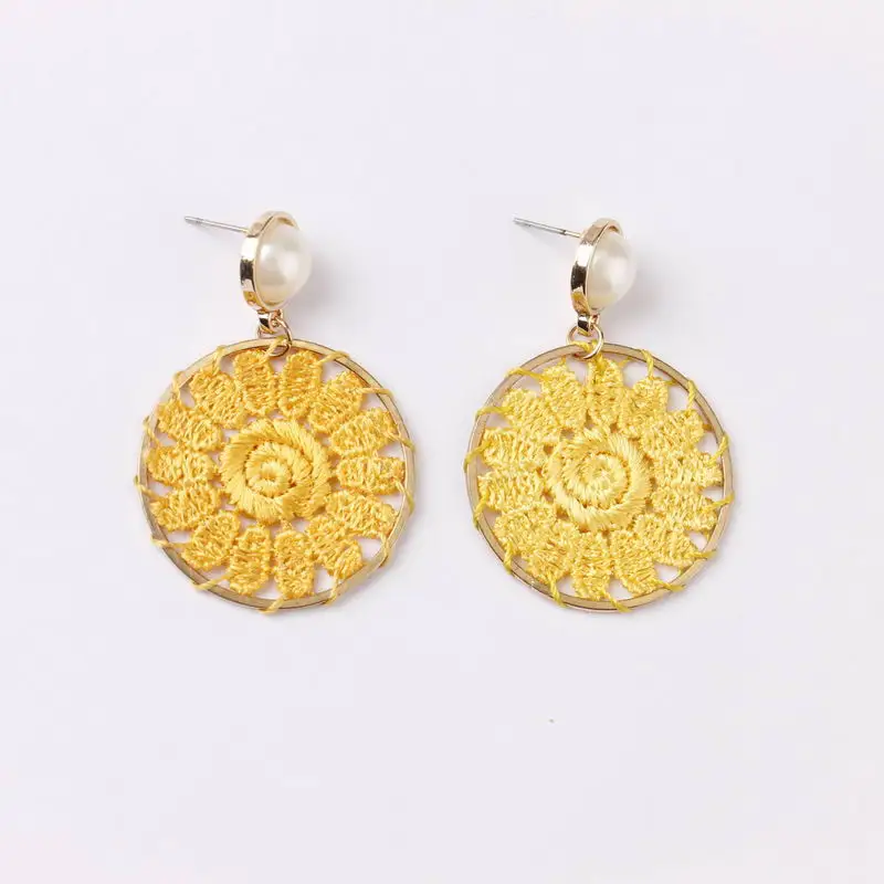 

ZWPON Circle Tatting Lace Earrings for Women