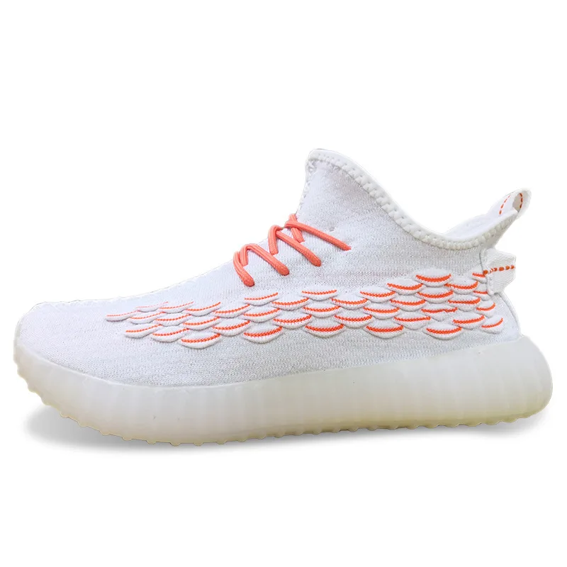 2019 Hot Scale Fly Fabric Coconut Shoe Male Personality Transparent Bottom Set Foot Casual Shoes Male Sneakers Run Gym Shoes