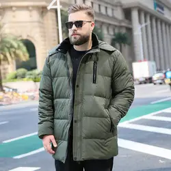 2018 для мужчин Зимние Большой размеры XL-7XL 8XL 9XL 10XL парка с капюшоном теплая куртка с длинным разрезом толстые свободные теплые зеленые пальт