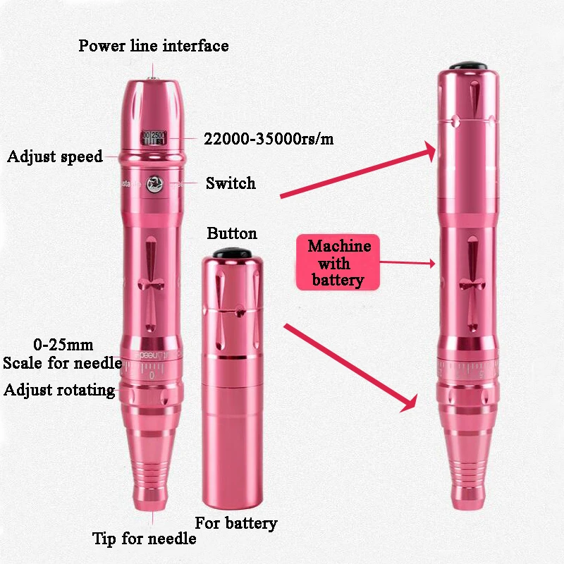 Постоянный принадлежности для макияжа Microblading машины профессиональный алюминий сплав электрическая машинка для тату Pen Инструменты для бровей губ