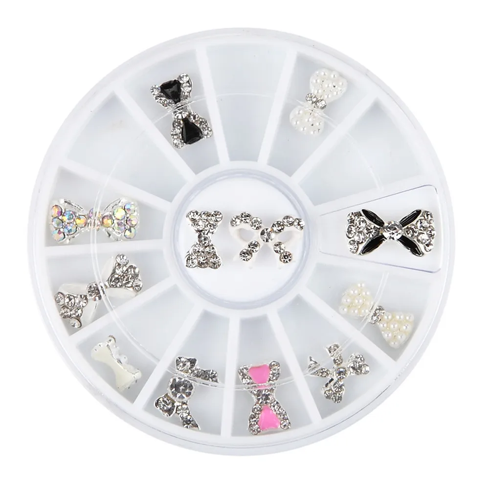 1 Wheel HOT Beauty 3D Decal Stickers Nail Art Gold Sliver Tip DIY Nail