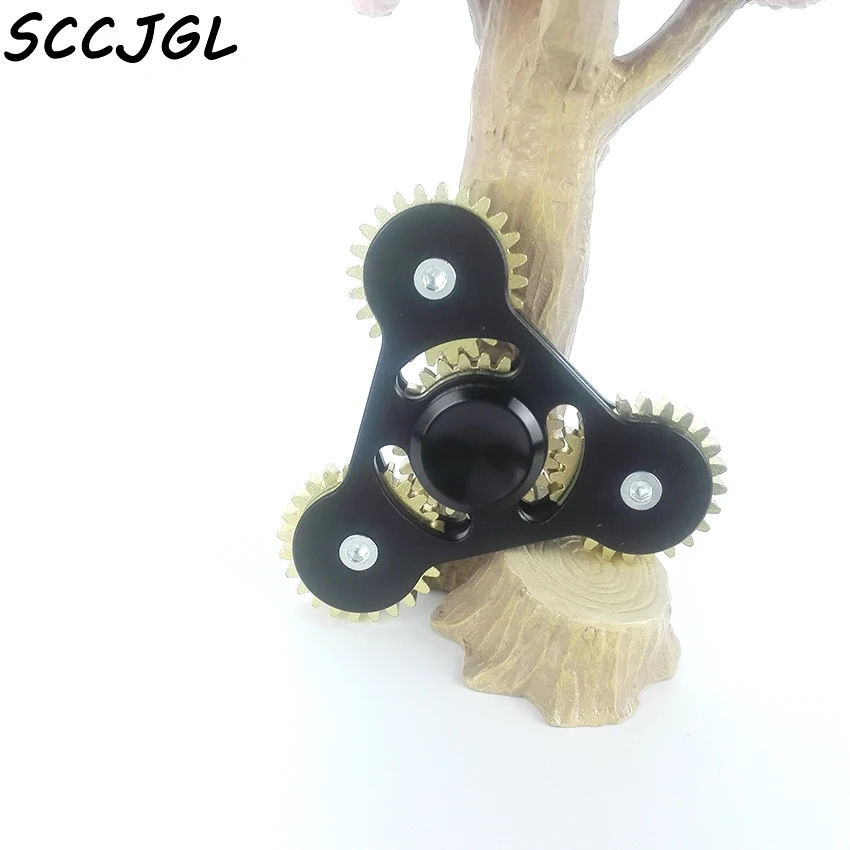 Металл связь sccjgl золотистый и черный четыре Шестерни Непоседа палец блесны ручной Spinner гироскопа EDC СДВГ время вращения Длинные анти-стресс