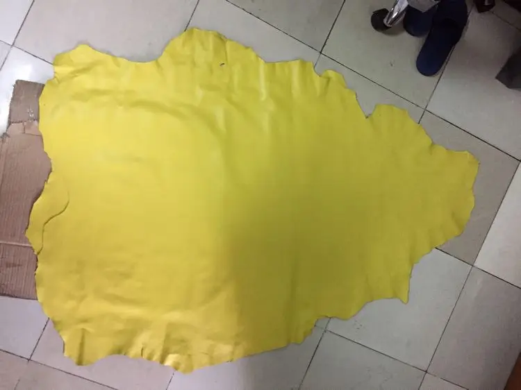 

yellow Genuine grain sheep skin leather material sale by whole piece