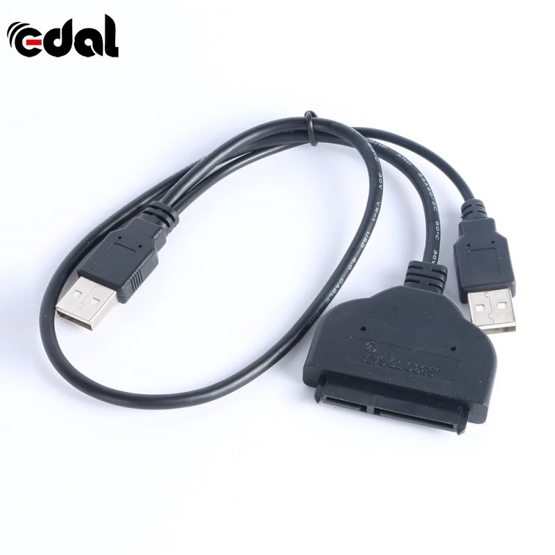 

Hot USB 2.0 to SATA 15+7 Pin Data &Power USB Cable Adapter for 2.5 inch HDD SSD