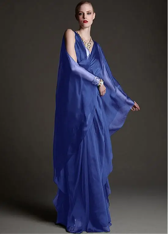 2016 Royal Blue Greek Style Mermaid Beach Evening Dresses V Neck Long