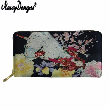 

NOISYDESIGNS PU Leather Women Wallets Brand Dedign Lonely Little Girl Pattern Printing Female Clutch Bag Purse Ladies Money Bag