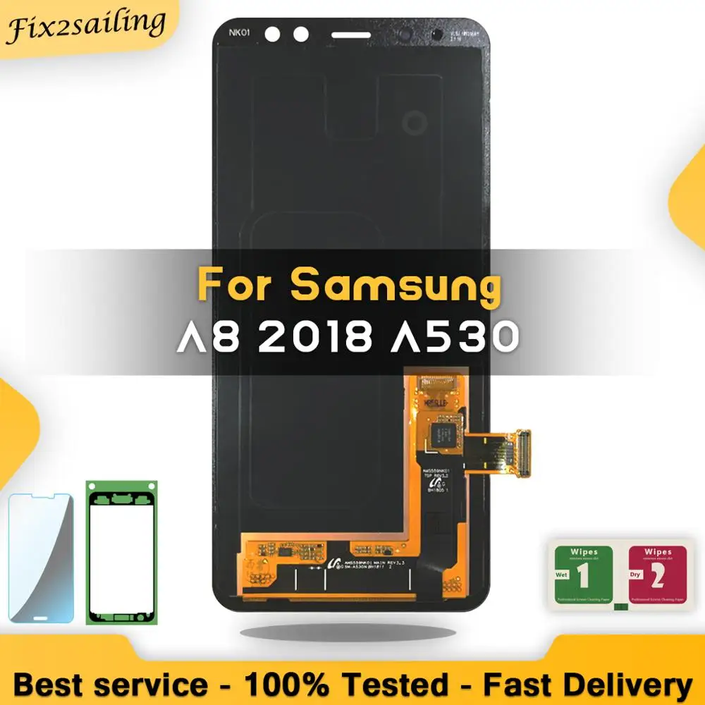 100% новый ЖК-дисплей для SAMSUNG Galaxy A8 2018 A530 LCD сенсорный дигитайзер сборка