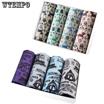 

8pcs/lot Brand Men's Underwear Boxer Shorts Soft Comfort Bamboo Fiber Print Boxers U Convex Underpants Breathable Male Panties