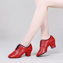 Кожаная женская танцевальная обувь для латинских танцев, обувь для взрослых, мягкая спилок, каблук 5 см, для учителя, домашняя, уличная